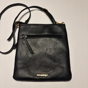 Montana West Black Crossbody Bag Faux Leather Zip Top Shoulder Purse